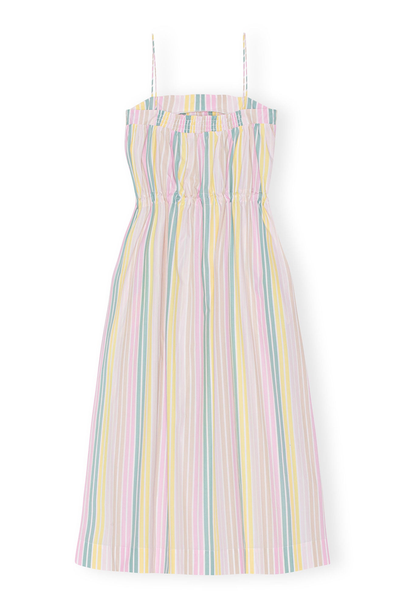 Stripe Cotton Maxi Strap Dress | Multicolor