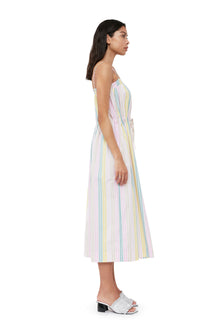 Stripe Cotton Maxi Strap Dress | Multicolor