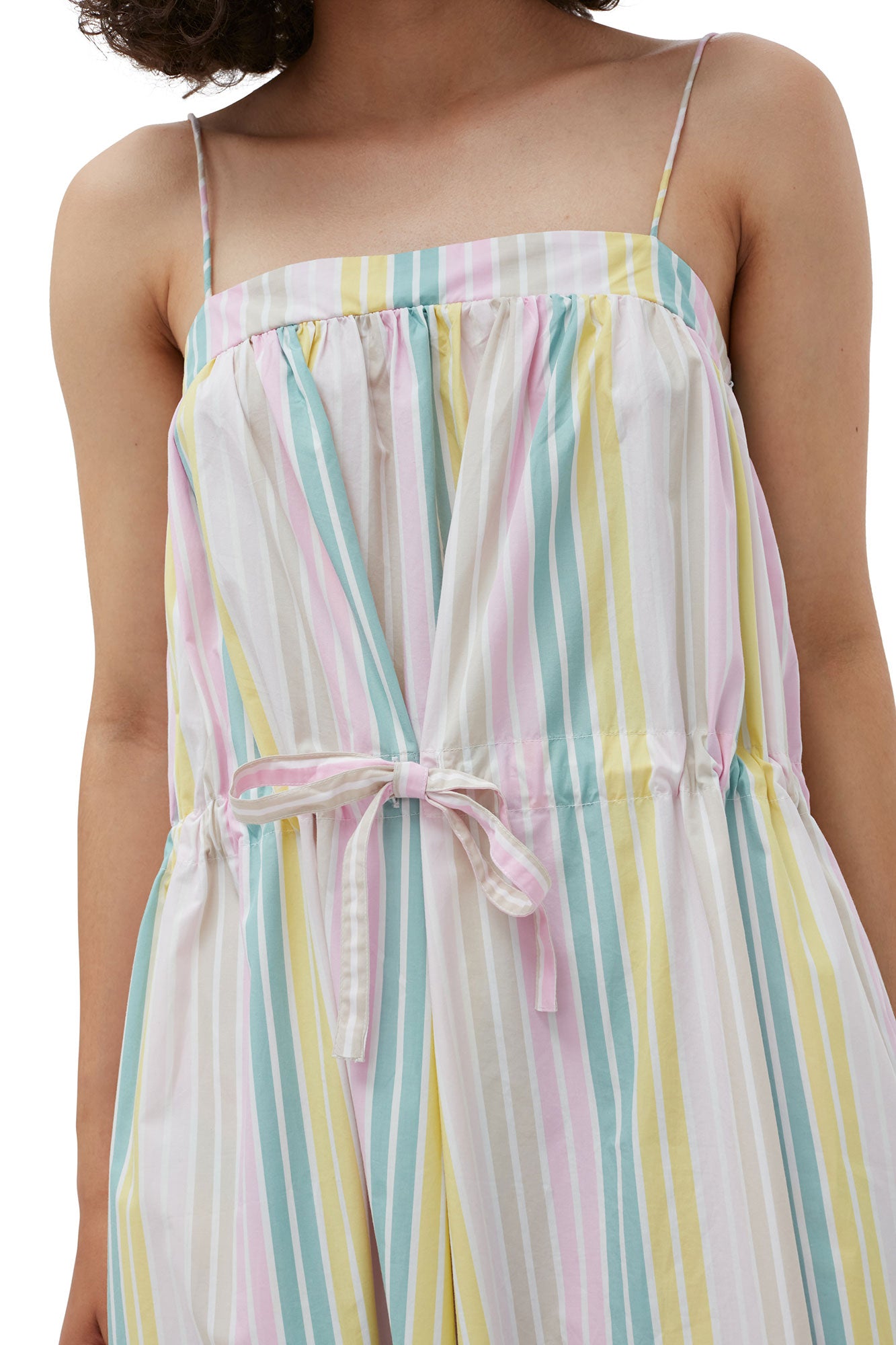 Stripe Cotton Maxi Strap Dress | Multicolor