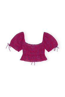 Broderie Anglaise Cropped Top | Sparkling Grape