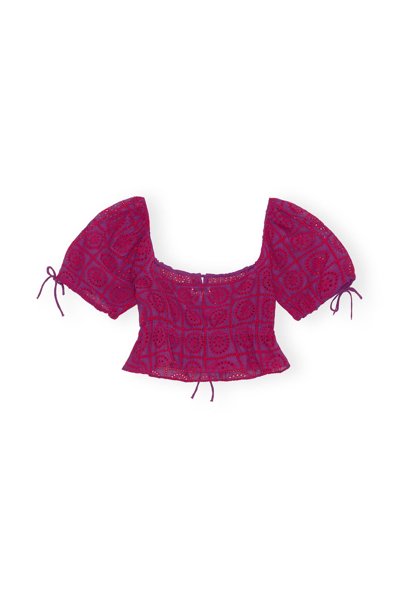 Broderie Anglaise Cropped Top | Sparkling Grape