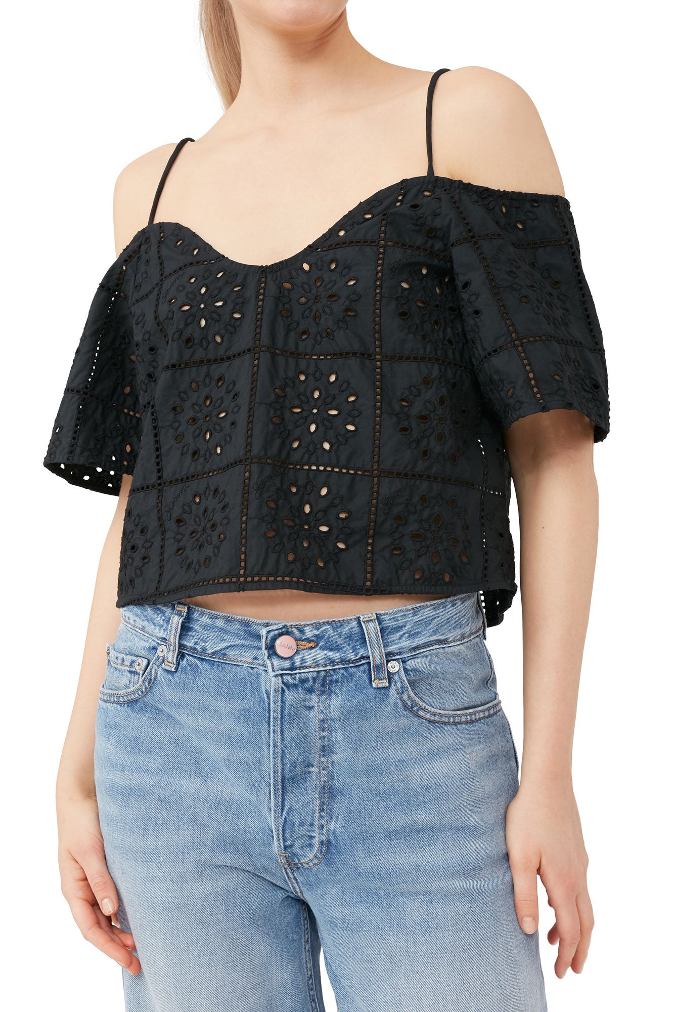 Broderie Anglaise Top | Black