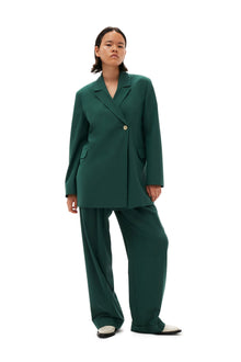 Drapey Melange Blazer | Trekking Green