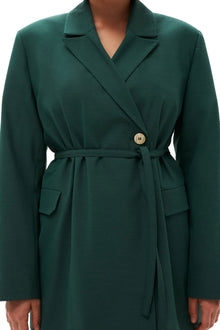 Drapey Melange Blazer | Trekking Green