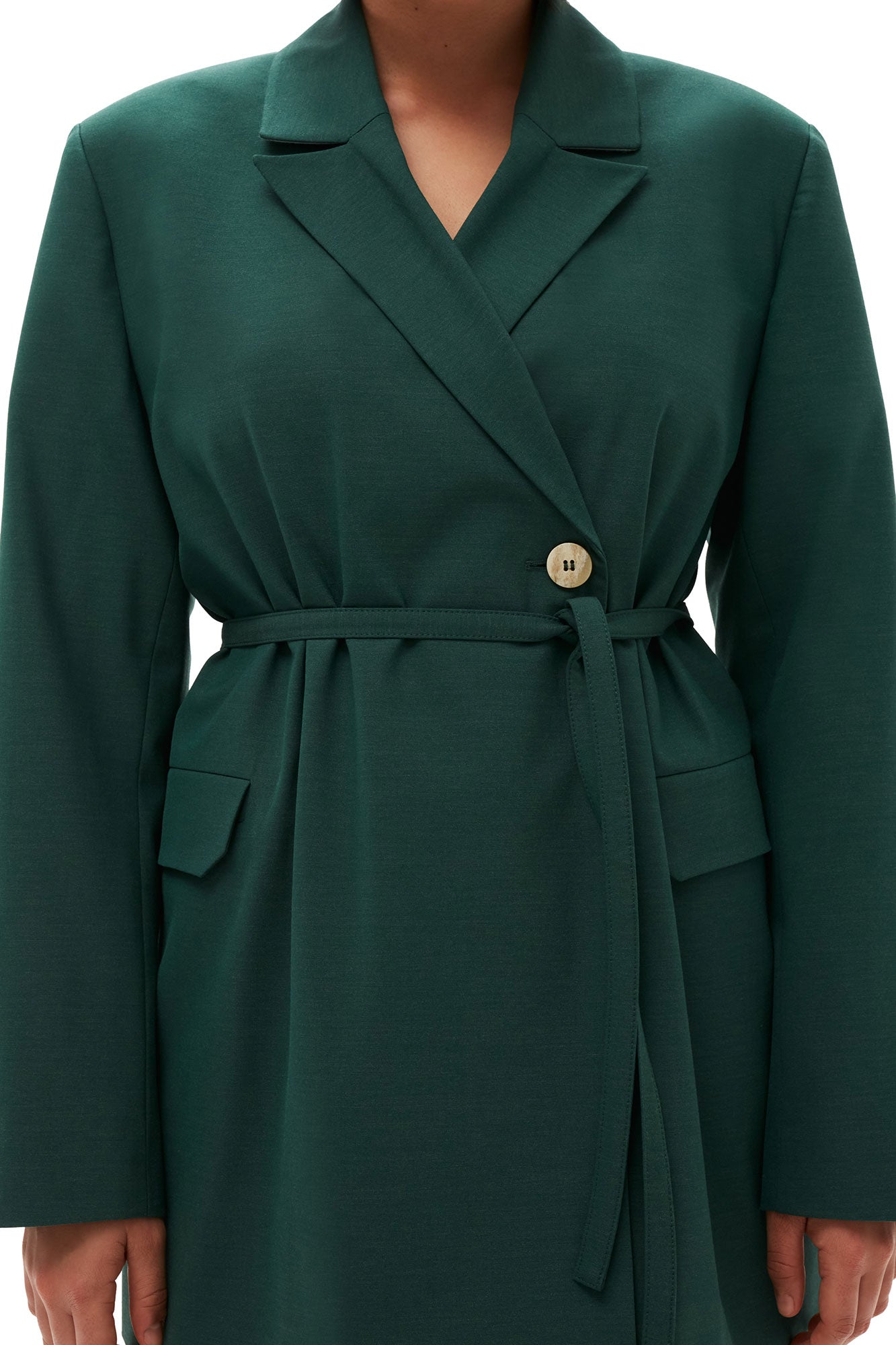 Drapey Melange Blazer | Trekking Green