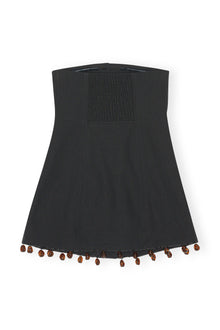 Cotton Suiting Strapless Top | Black