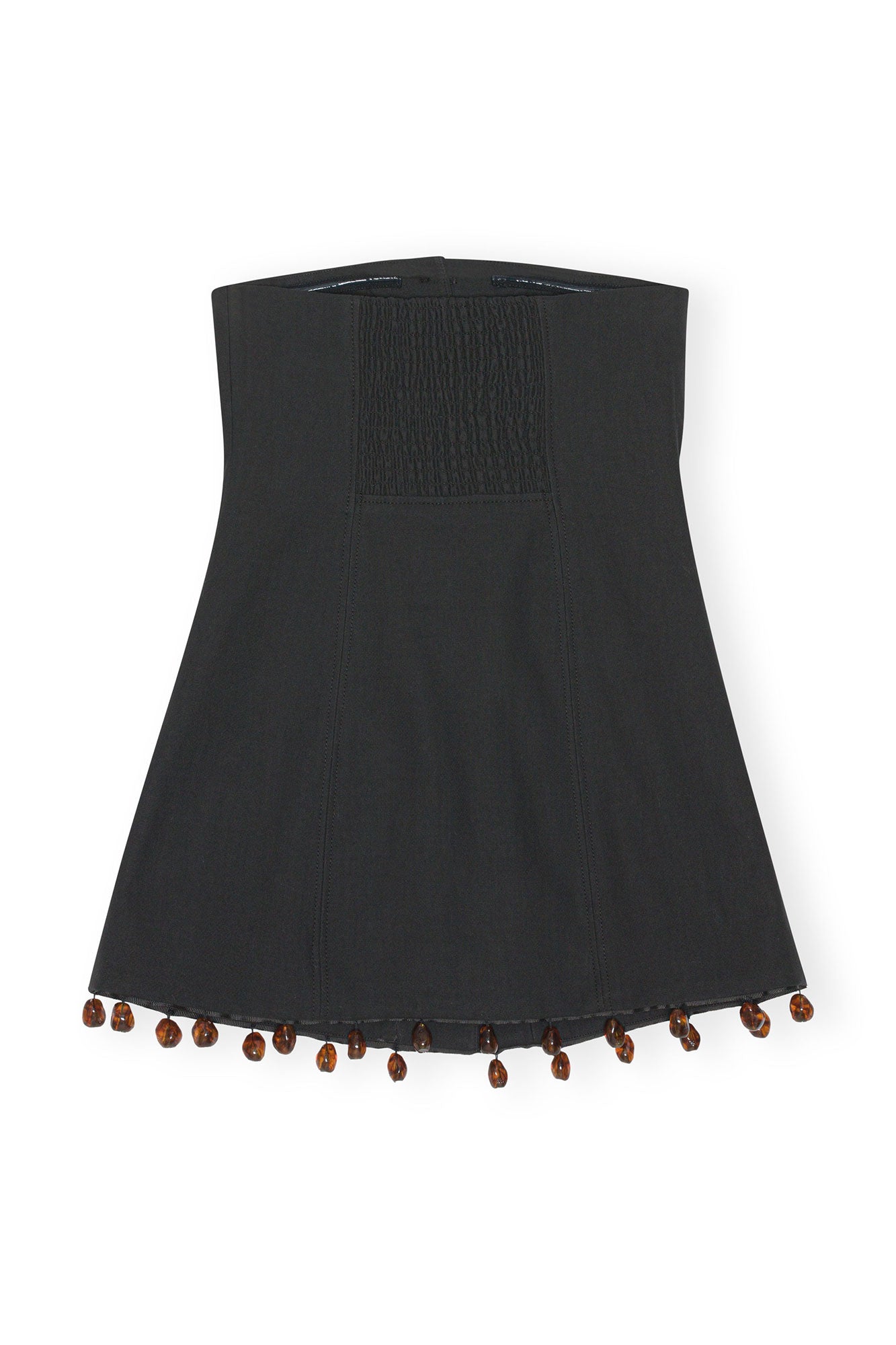 Cotton Suiting Strapless Top | Black