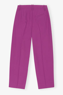 Summer Suiting Relaxed Pleated Trousers | Purple Wine