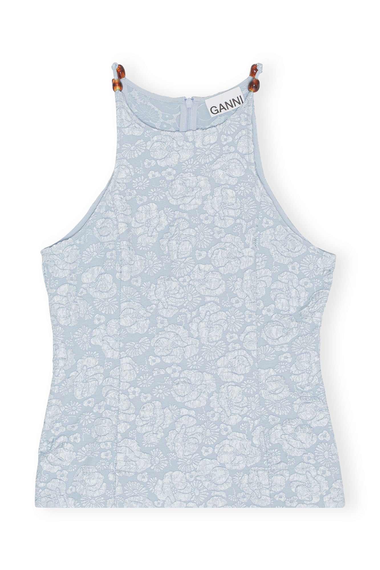 Stretch Jacquard Top | Sky Blue
