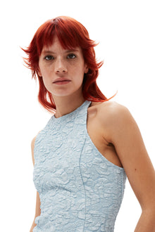 Stretch Jacquard Top | Sky Blue