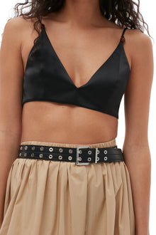 Double Satin Top | Black