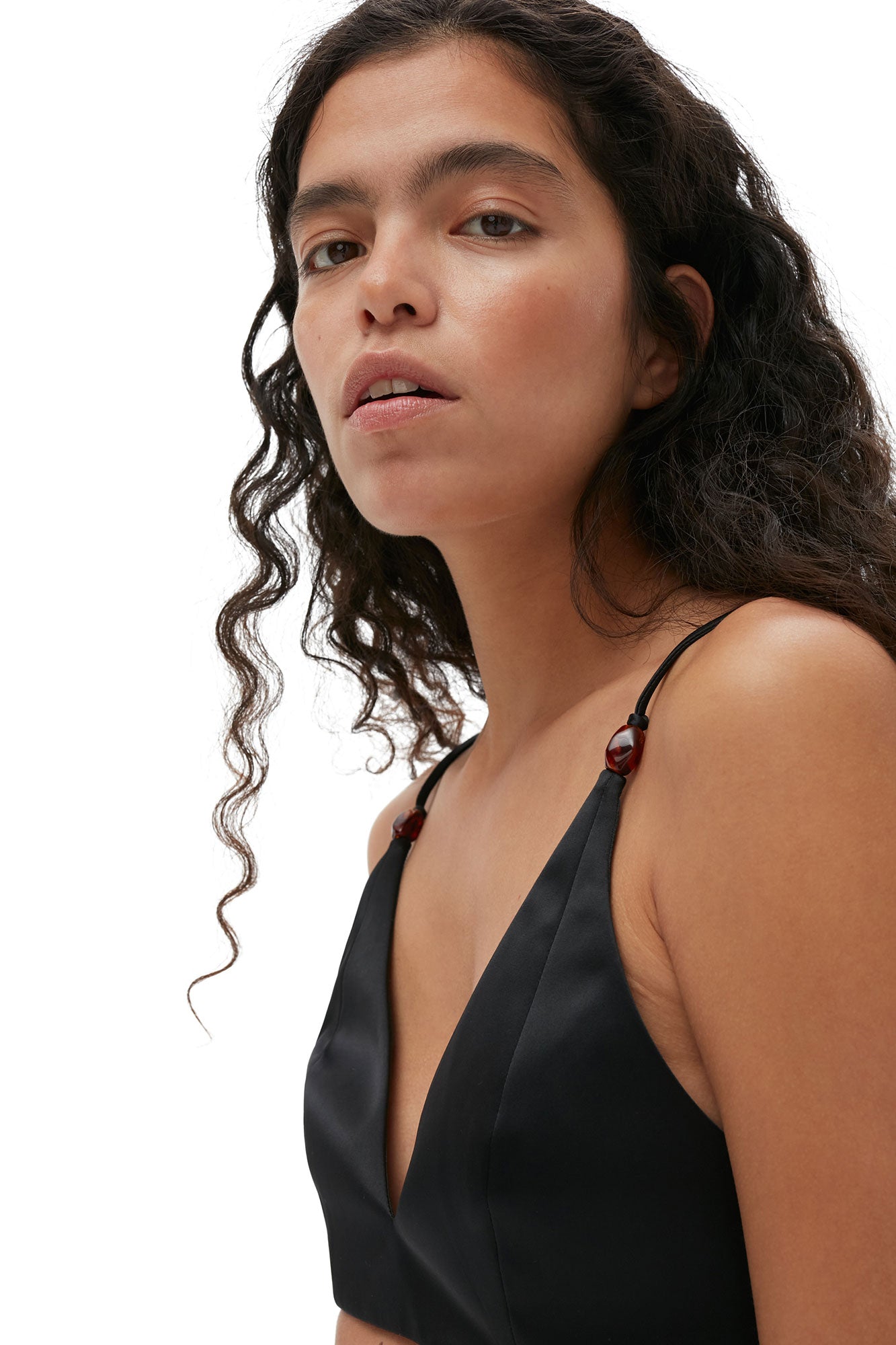 Double Satin Top | Black