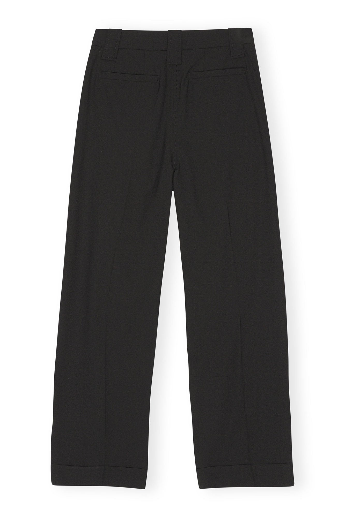Drapey Melange Loose Mid Waist Pleat Pants | Black