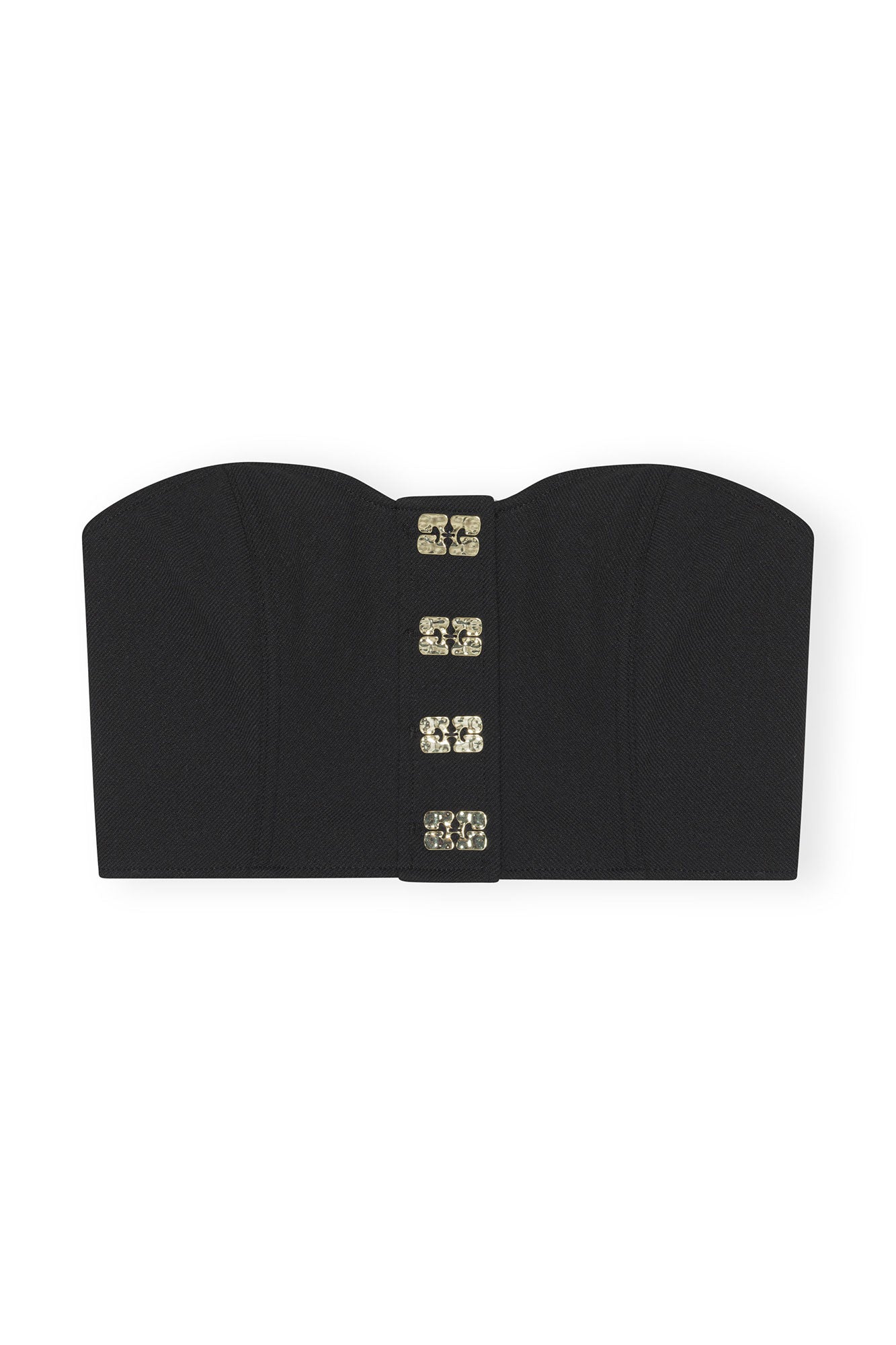 Stretch Suiting Corsage Top | Black