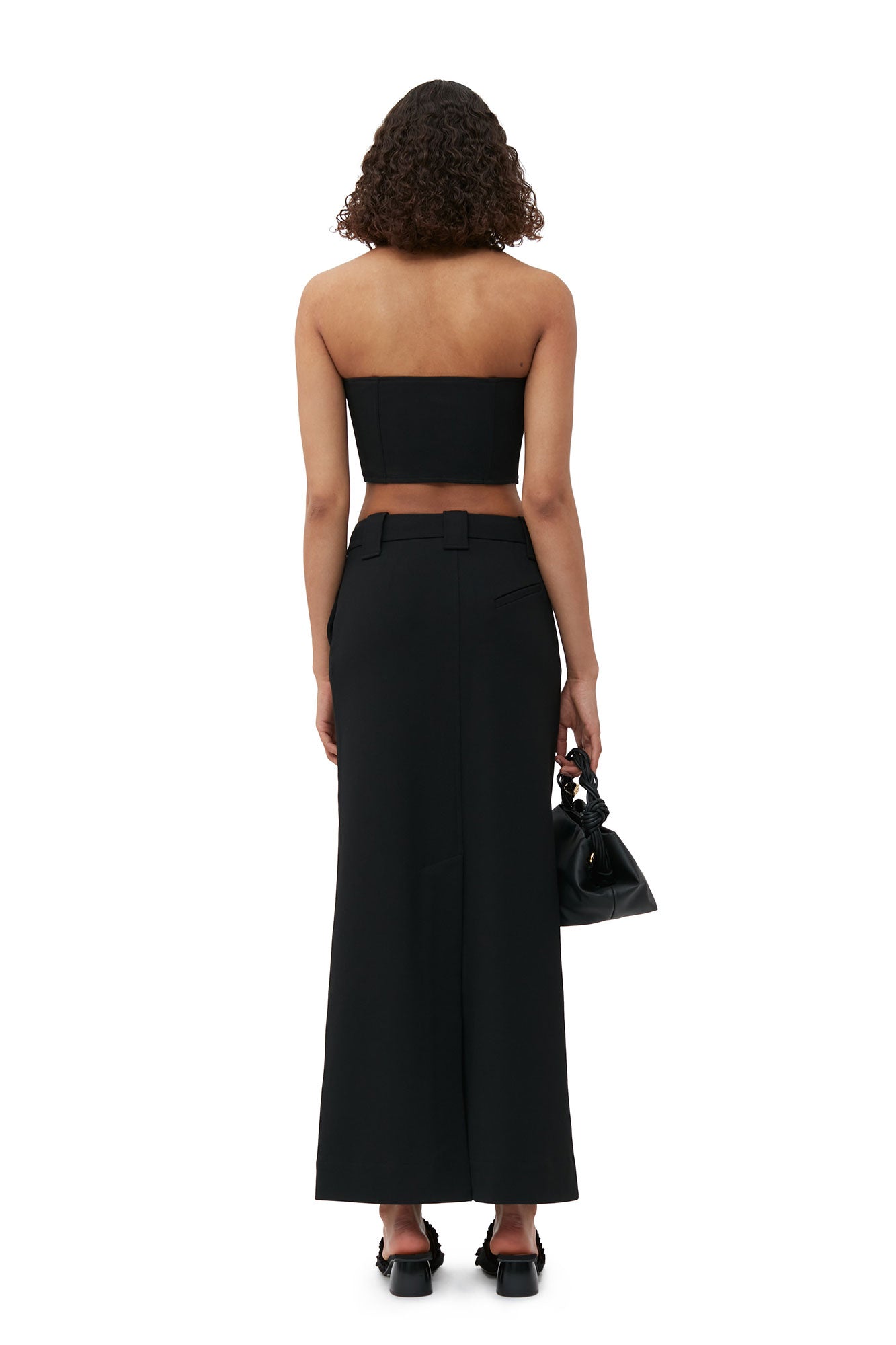 Stretch Suiting Corsage Top | Black