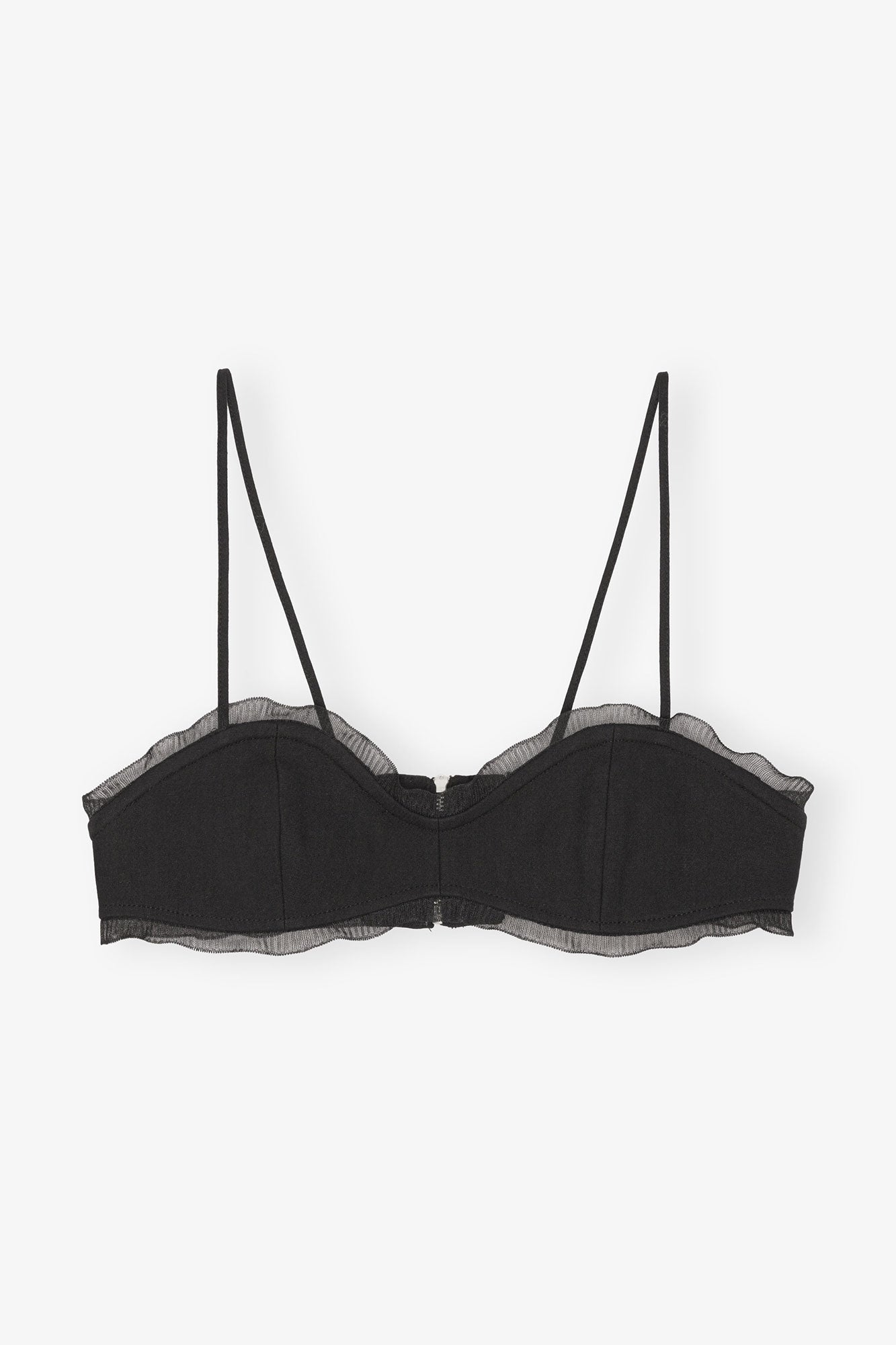 Cotton Suiting Strap Top | Black