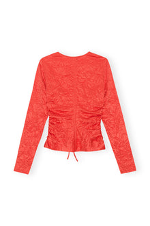 Crinkled Satin V-Neck Shirt | Grenadine