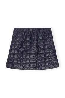 Shiny Quilt Mini Skirt | Sky Captain