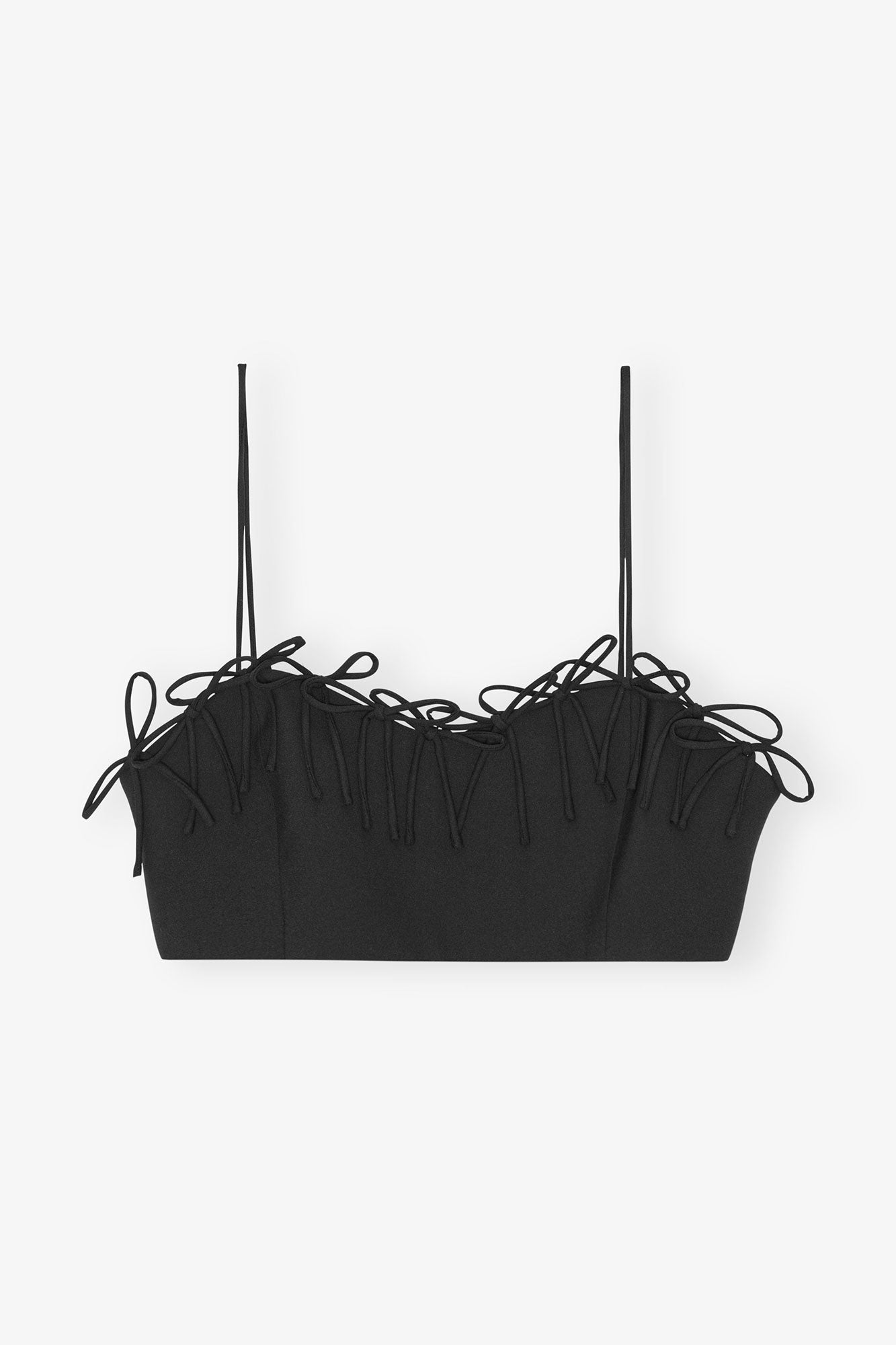 Drapey Melange Sleeveless Top | Black