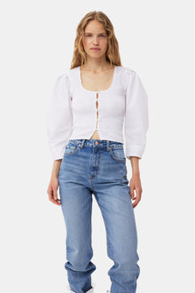 Cotton Poplin Smock Blouse | Bright White