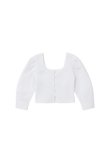 Cotton Poplin Smock Blouse | Bright White