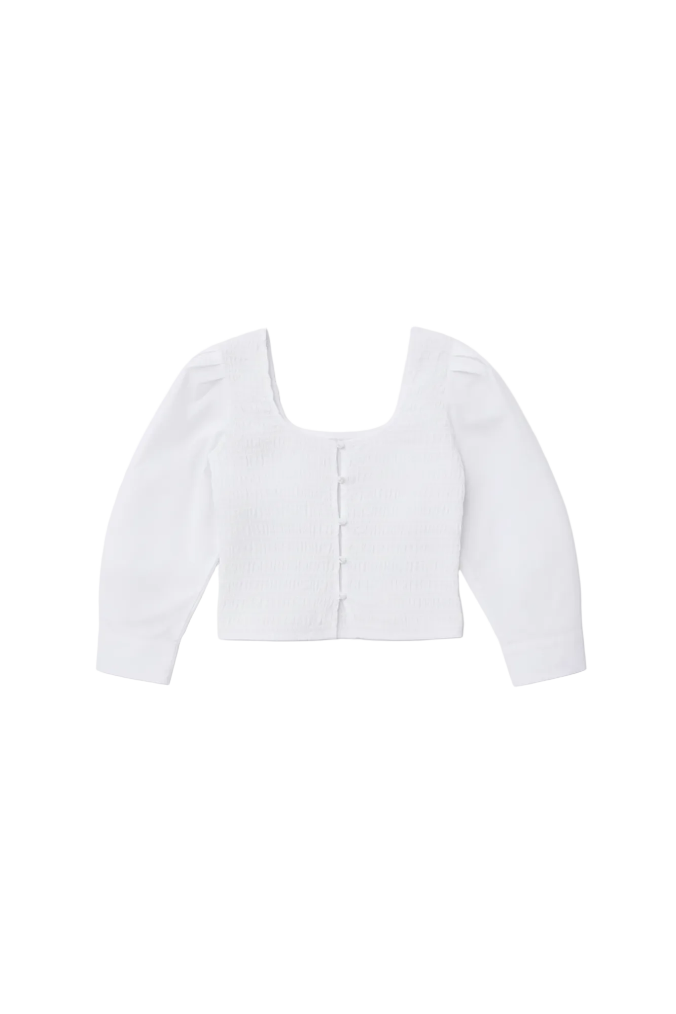 Cotton Poplin Smock Blouse | Bright White