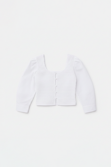 Cotton Poplin Smock Blouse | Bright White