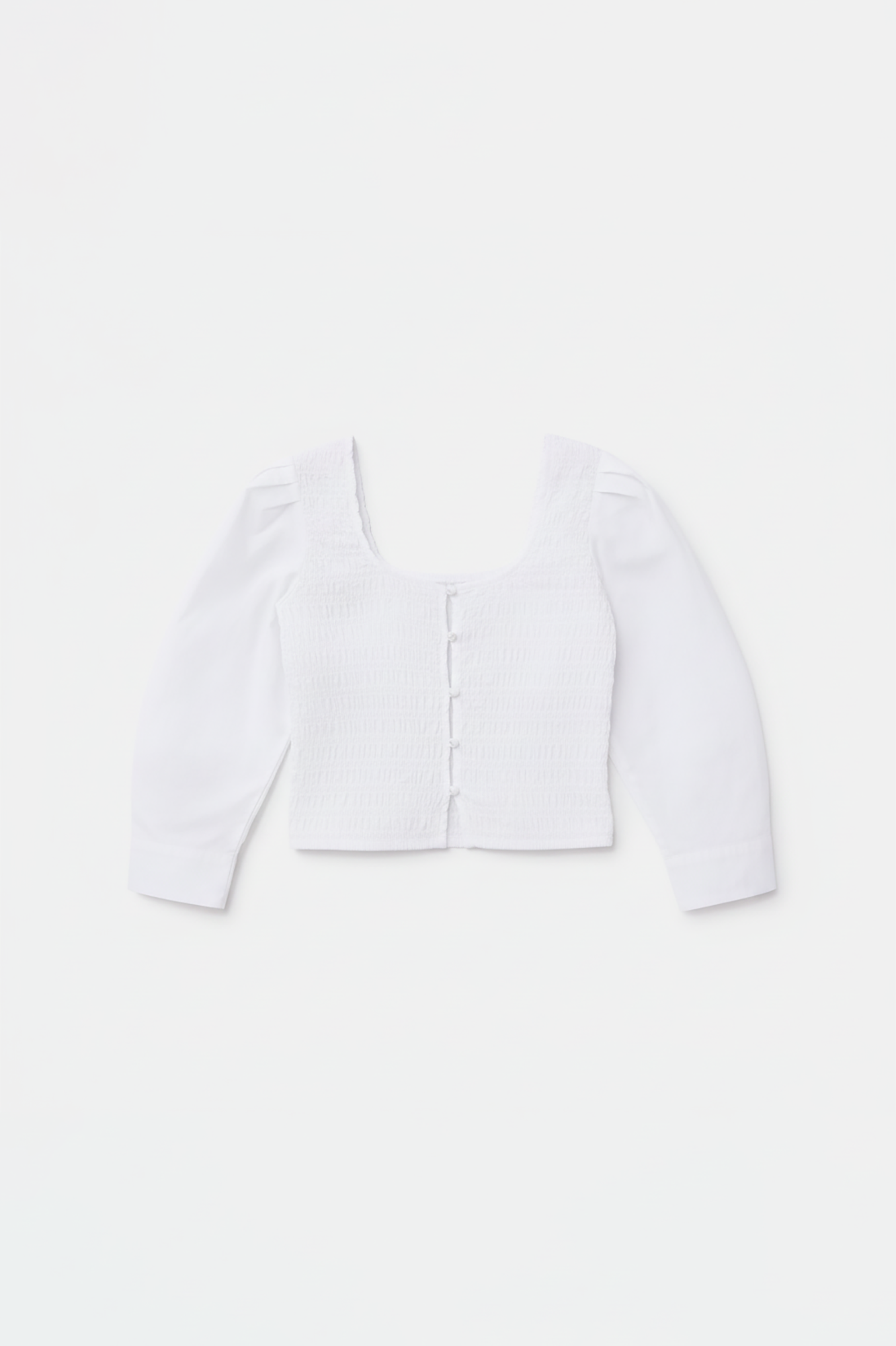 Cotton Poplin Smock Blouse | Bright White
