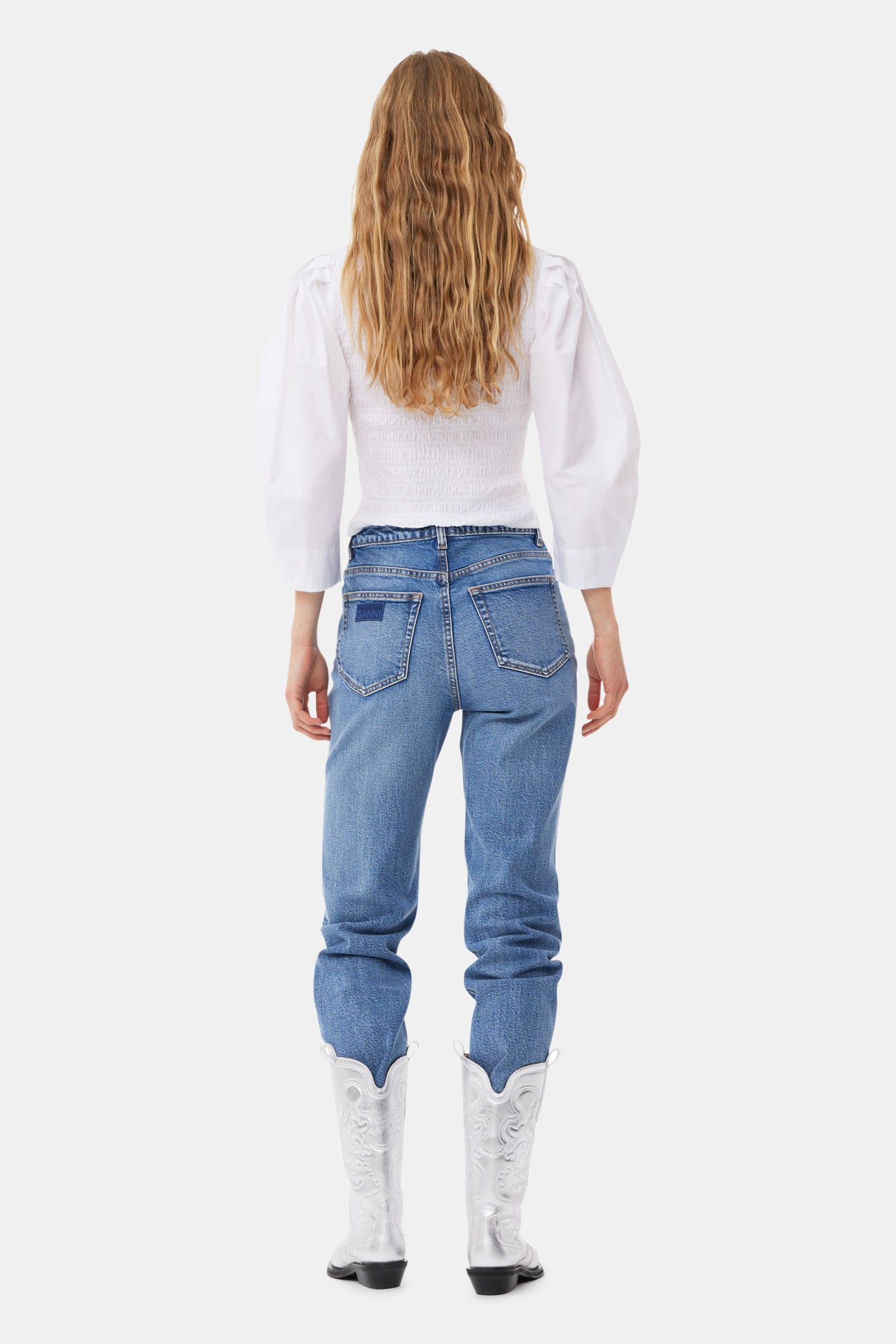 Cotton Poplin Smock Blouse | Bright White