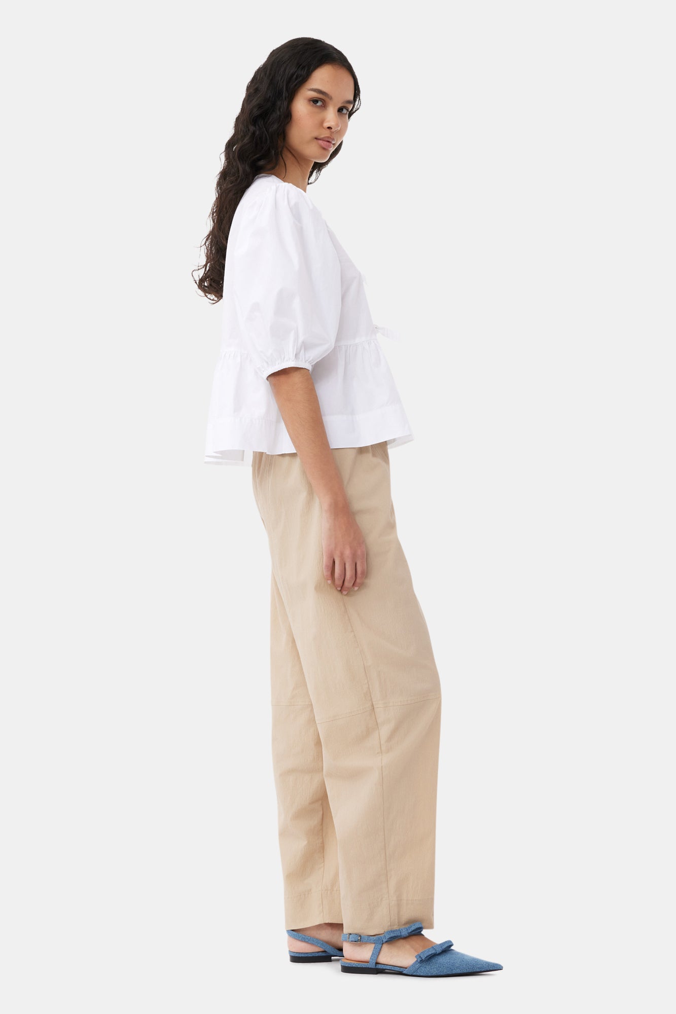 Elasticated Curve Trousers | Safari