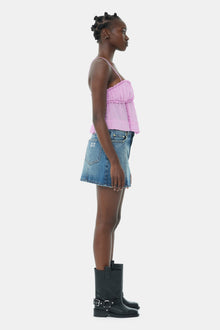 Shiny Tech Strap Top | Lilac Sachet