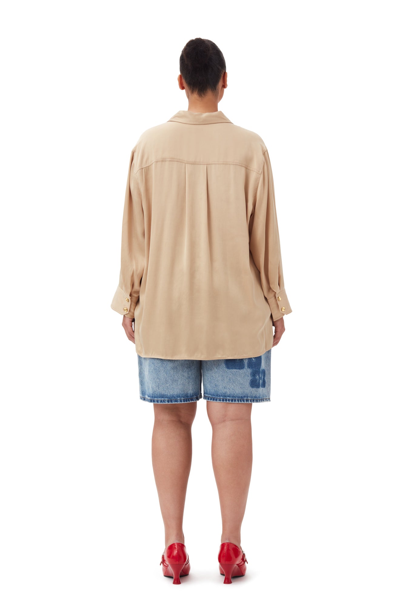 Washed Satin Shirt | Safari