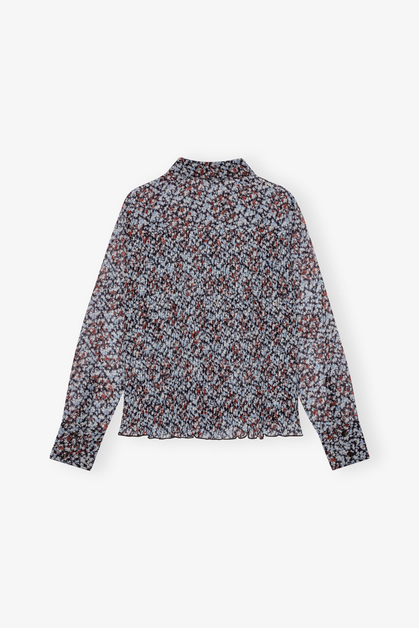 Pleated Georgette Shirt | Phantom