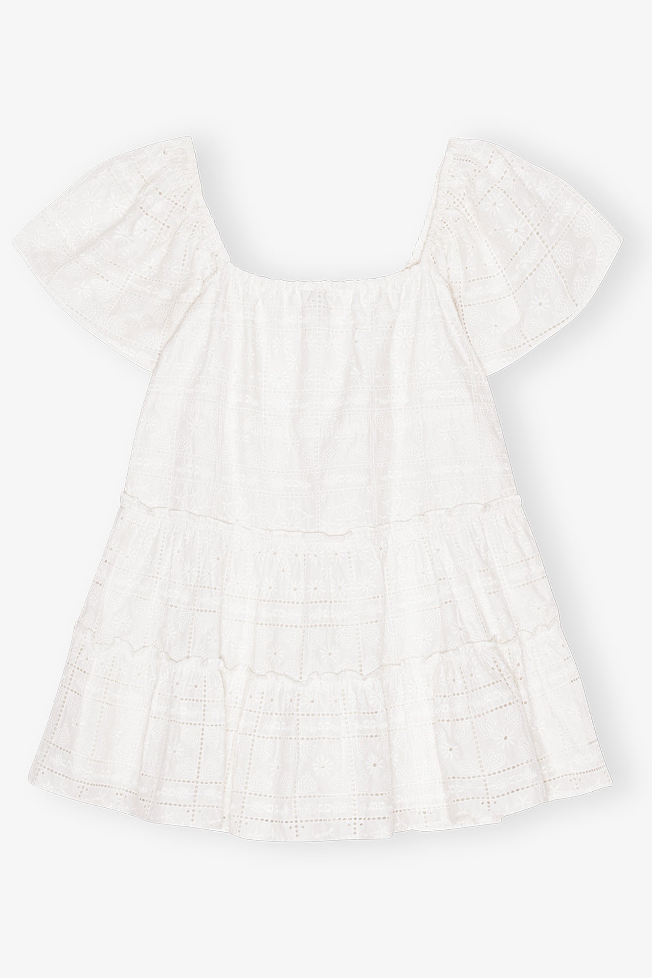 Light Broderie Anglaise Layer Dress | Egret