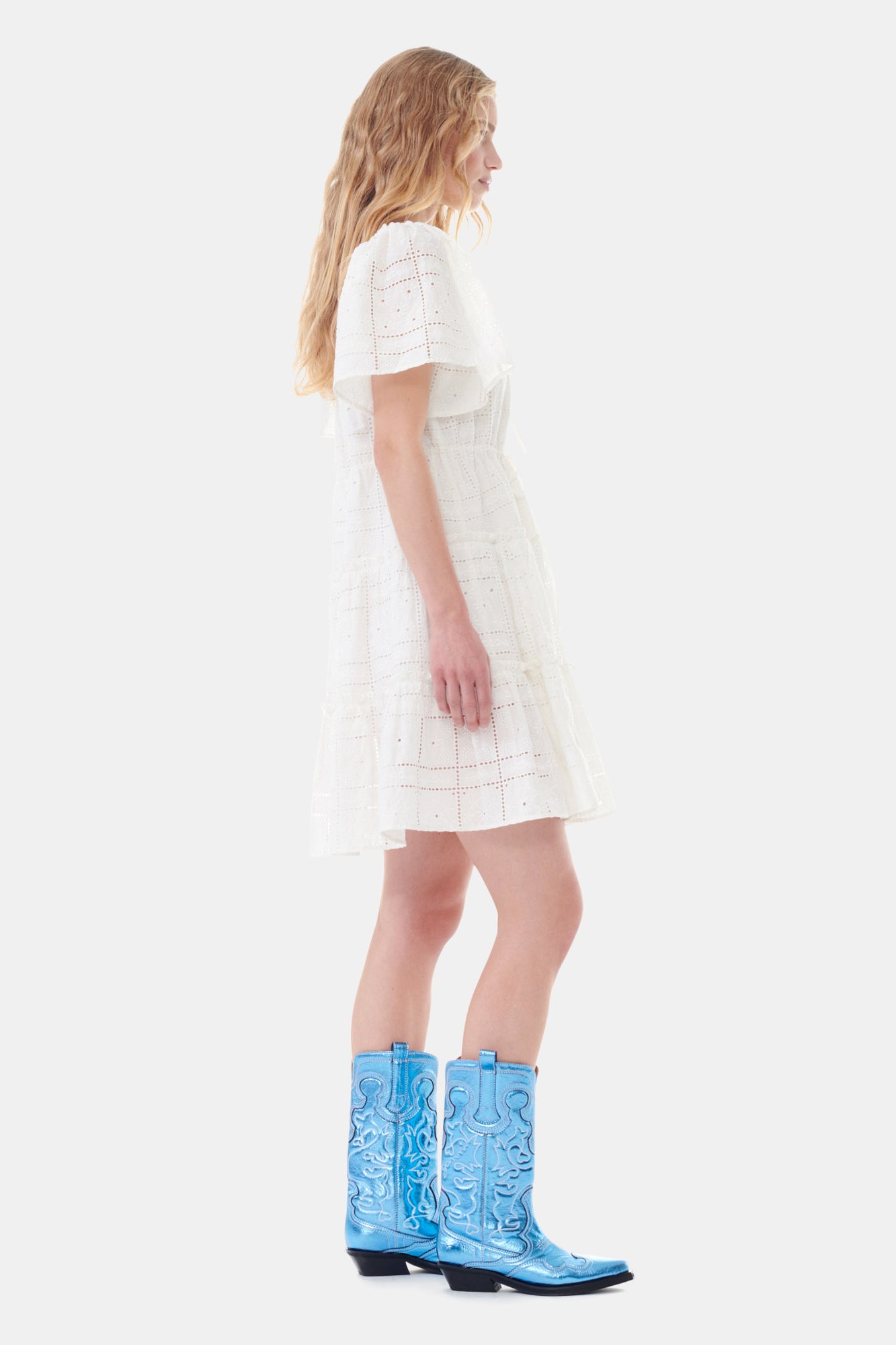 Light Broderie Anglaise Layer Dress | Egret