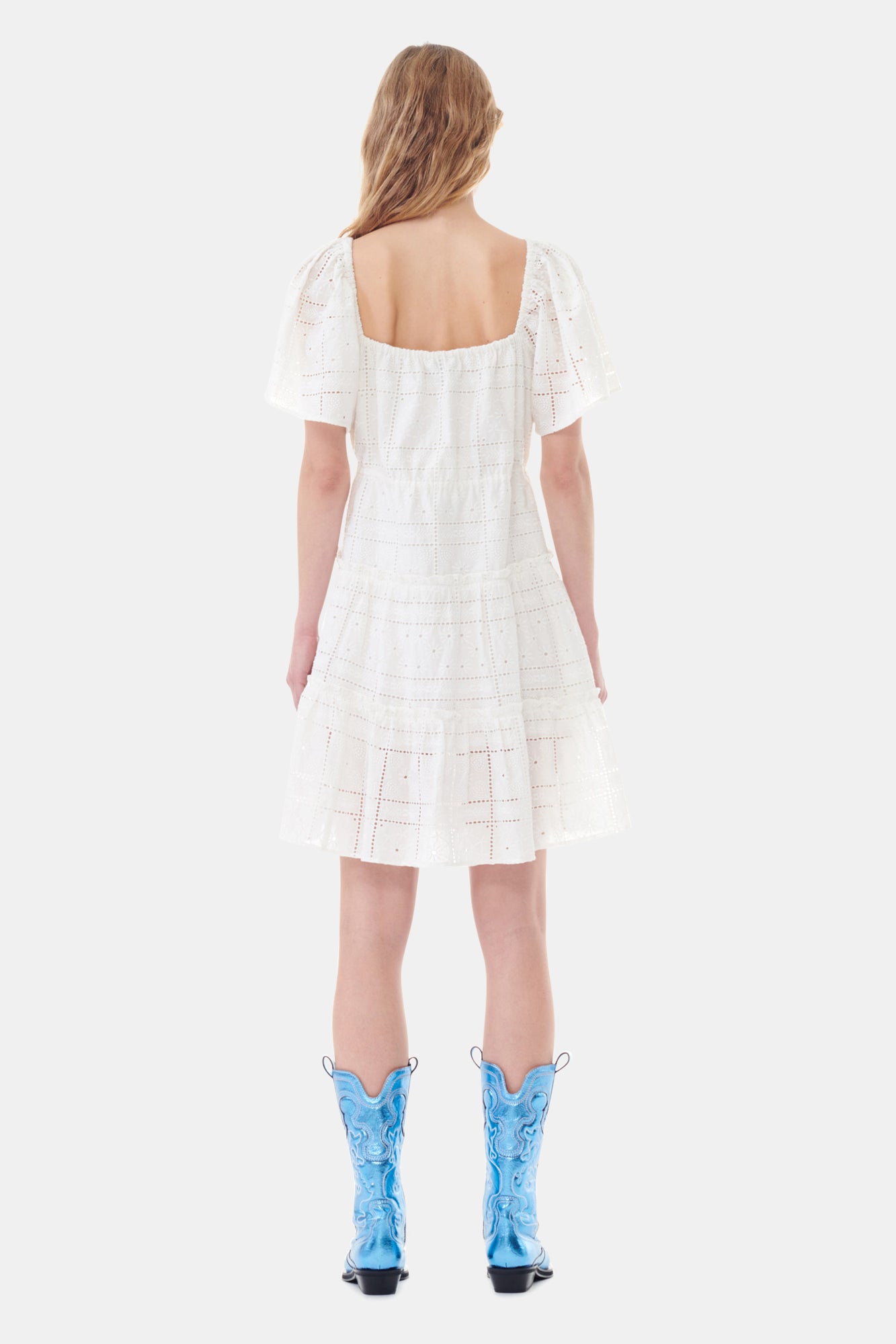 Light Broderie Anglaise Layer Dress | Egret