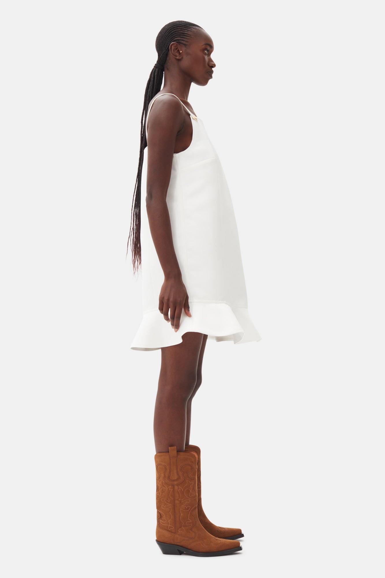 Duchesse Satin Mini Dress | Egret