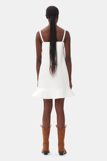 Duchesse Satin Mini Dress | Egret