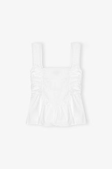 Cotton Poplin Smock Top | Bright White
