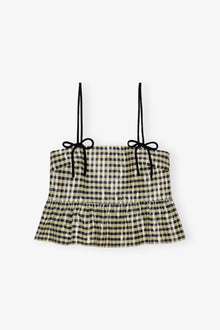 Shiny Check Jacquard Top | Lemon Icing