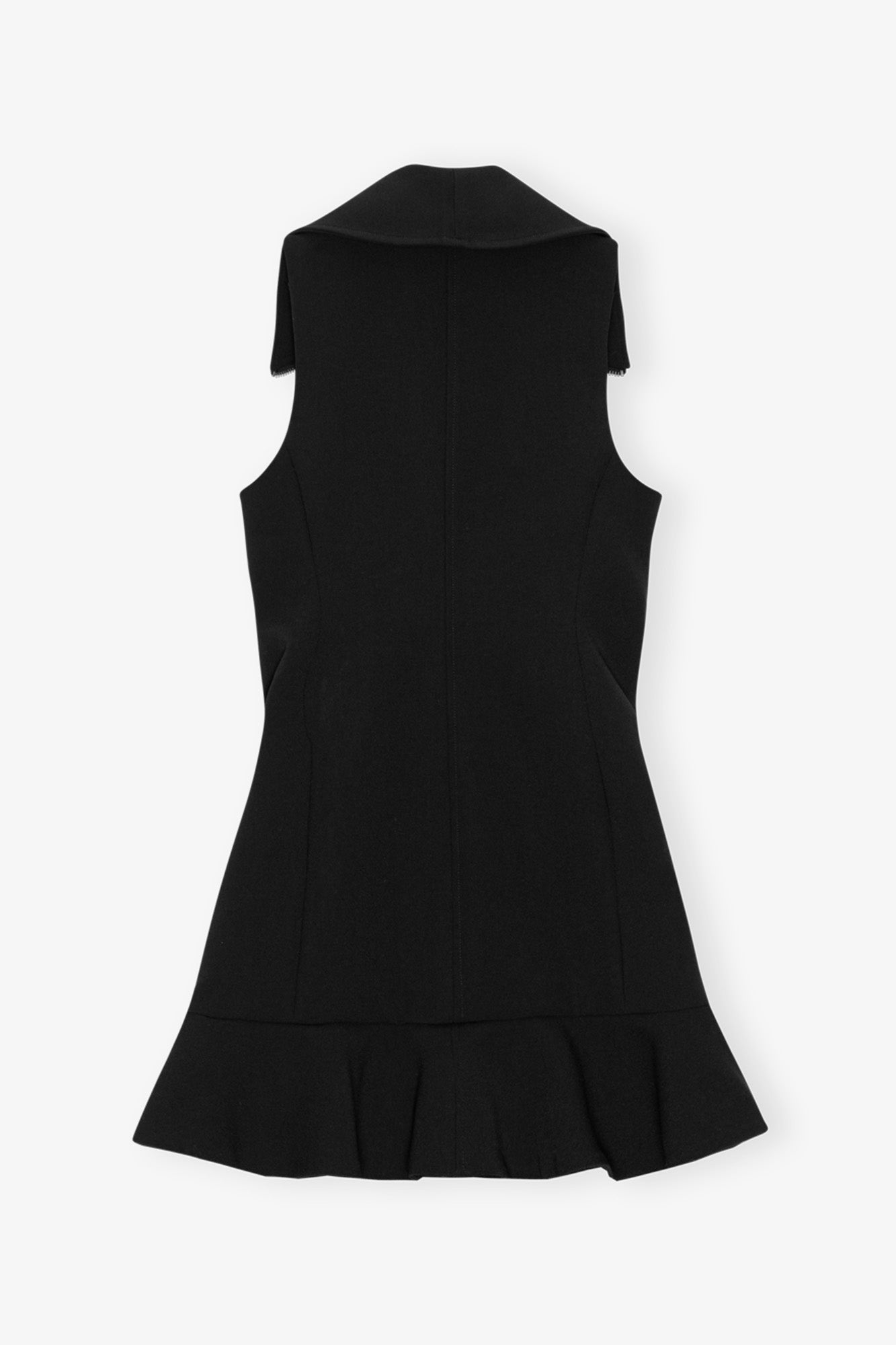 Bonded Crepe Zip Closure Mini Dress | Black