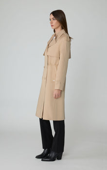 Fabiola Stretch Cotton Trench | Almond