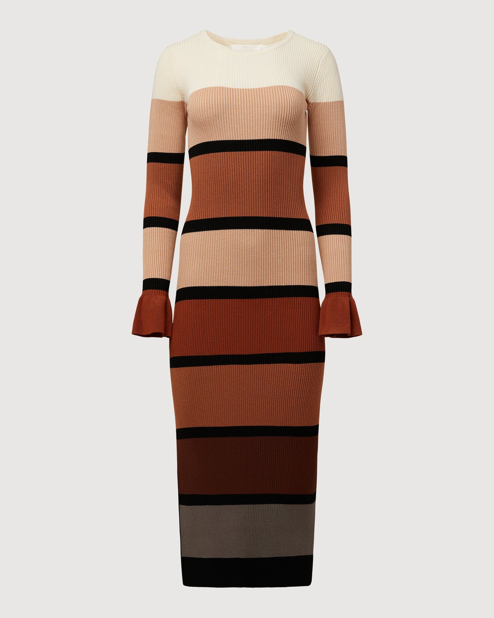 Colorblock Knit Midi Dress | Neutral Colorblocked Multi