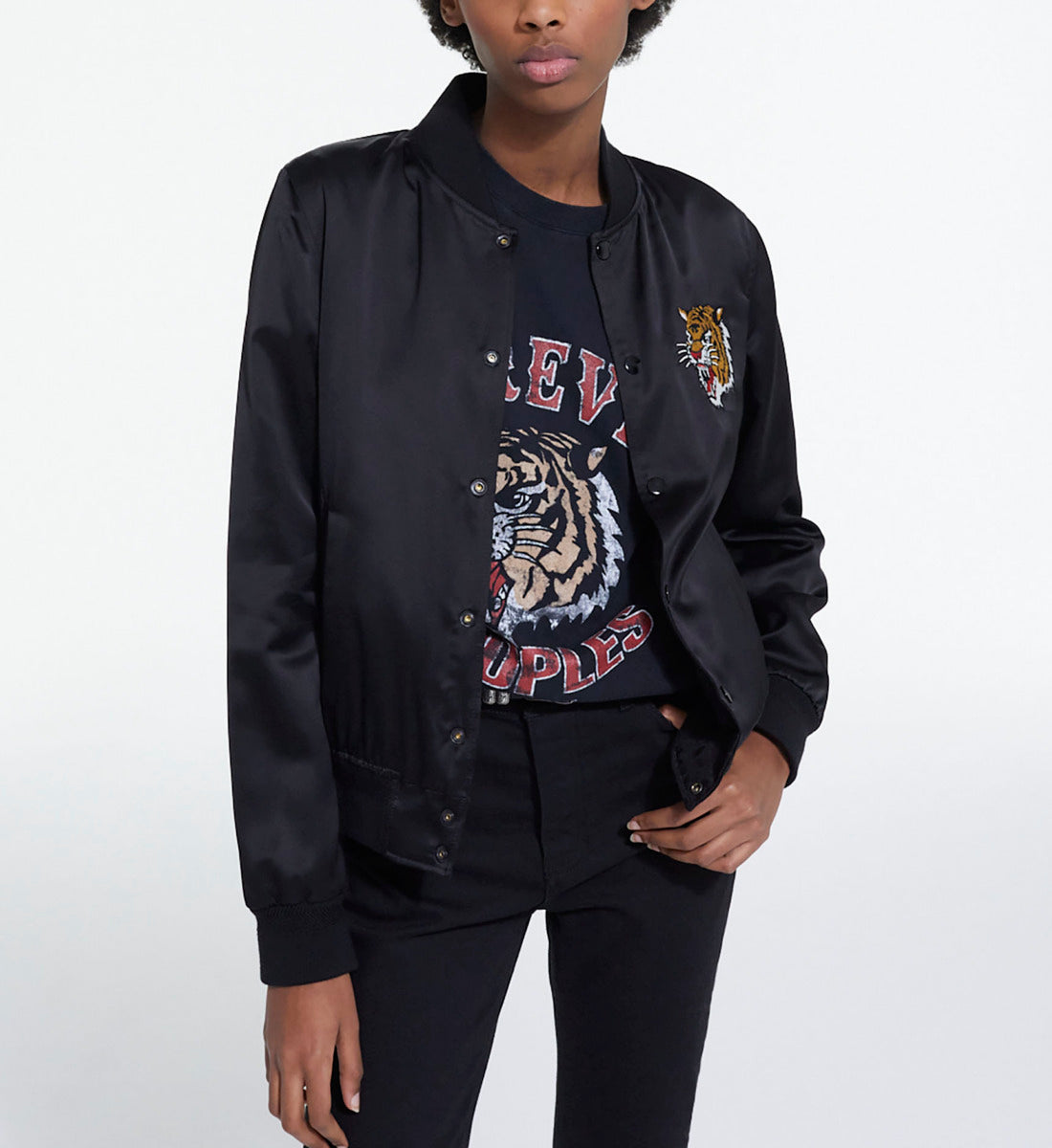 Wool Jacket With Screen Print | Women | Black