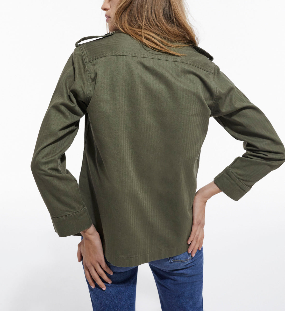 Khaki Overshirt With Leopard Print Lining | Women | Olive Night