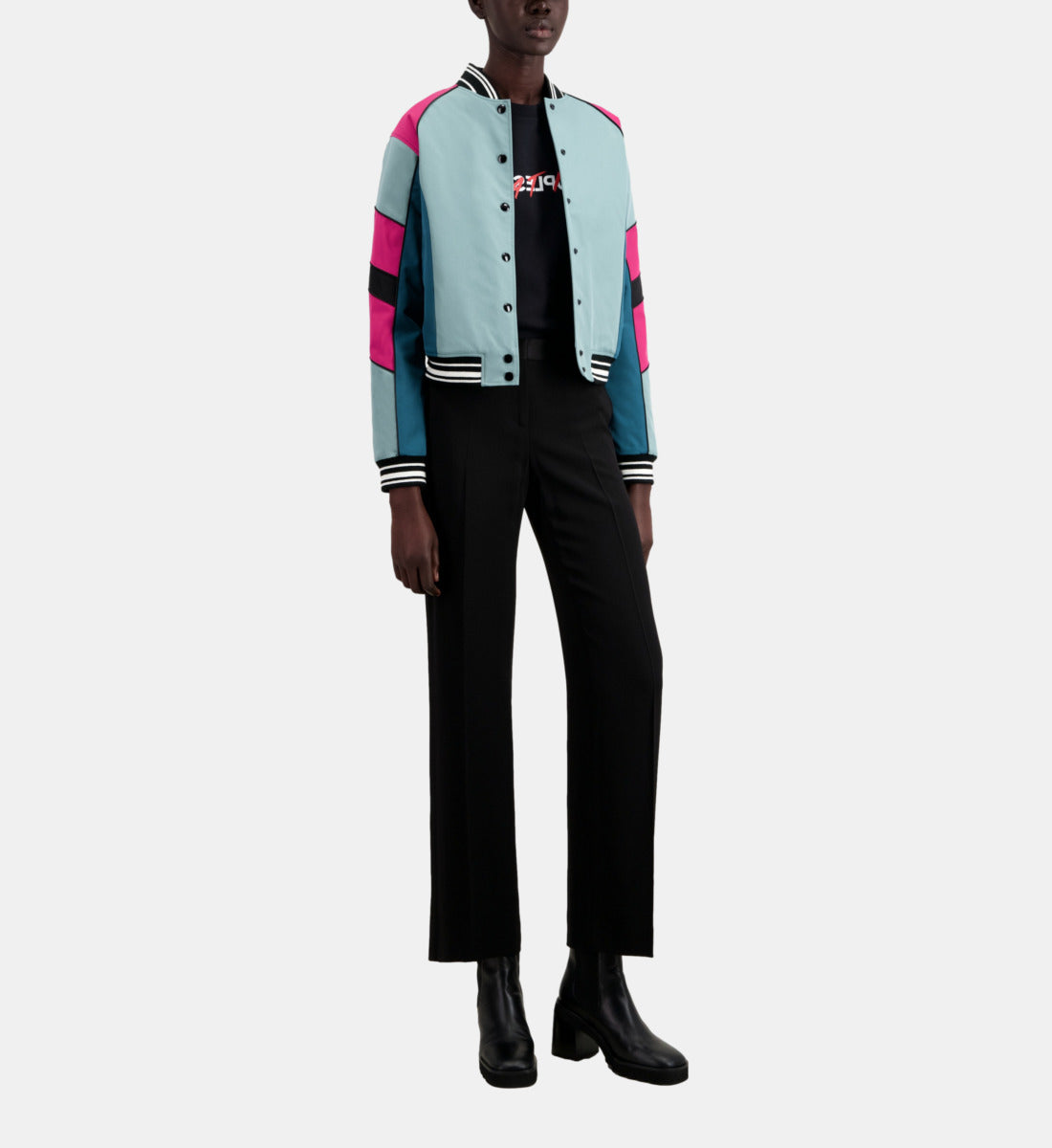 Short Jacket With Multicoloured Patchwork | Women | Celadon