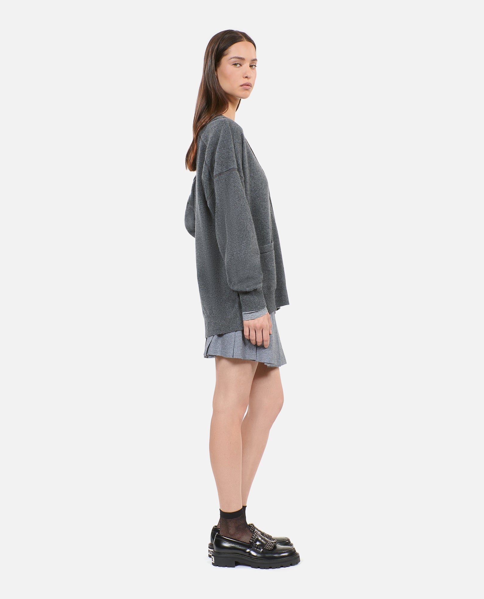 Grey Cashmere Cardigan | Women | Anthracite Melange