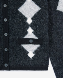 Alpaca Diamond Cardigan | Women | Black Grey White