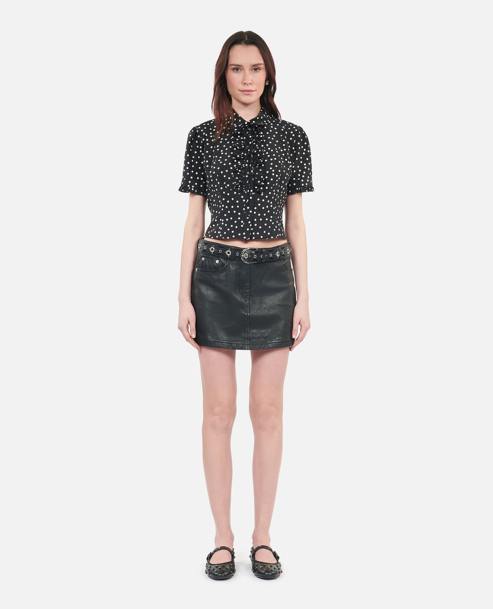 Polka Dot Shirt | Women | Black x White