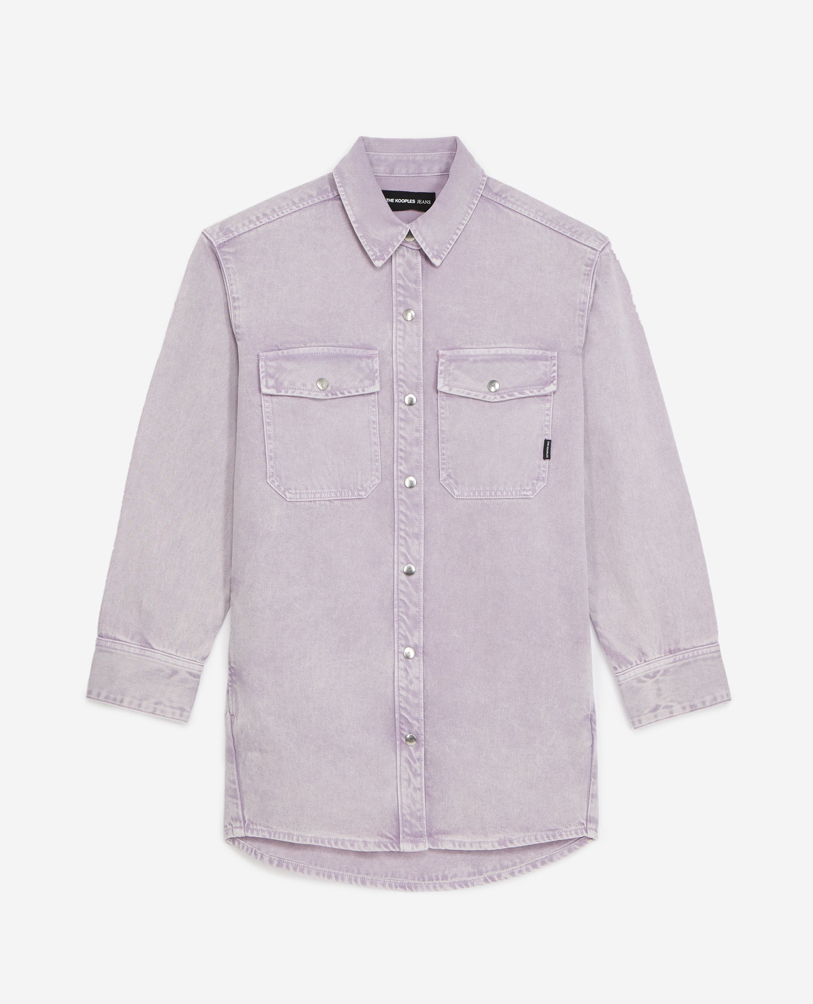 Roomy Denim Shirt With Pockets | Women | Light Purple